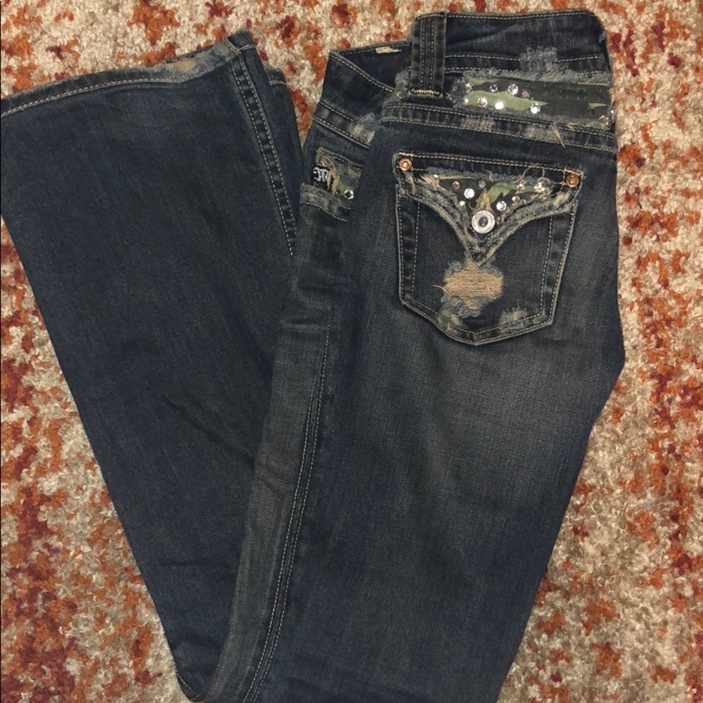 Used camouflage Miss Me jeans: Size 25